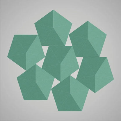 Self-adhesive Acoustic Felt Panel 3D Stars 140mm-Sea Green-Wall Panels Pro