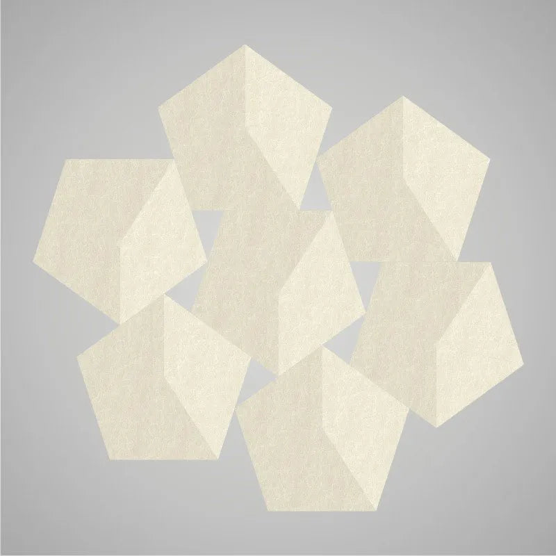 Self-adhesive Acoustic Felt Panel 3D Stars 140mm-Beige-Wall Panels Pro