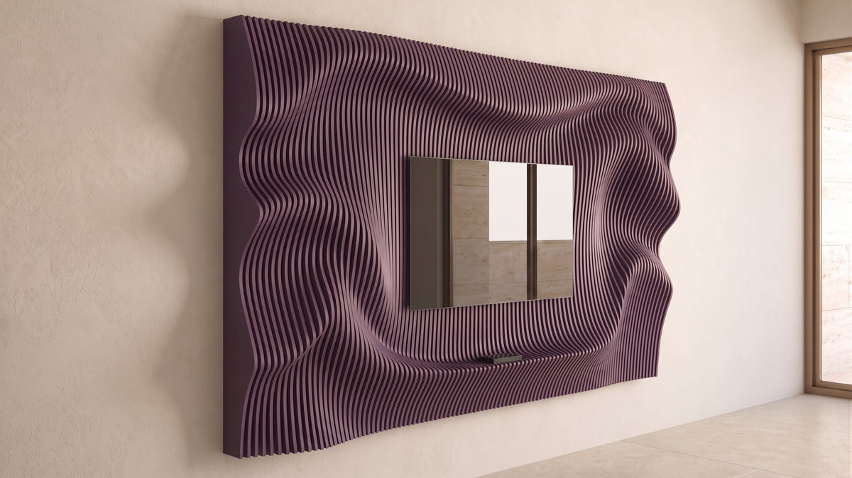 WavySlats Parametric TV Wall ELY in purple