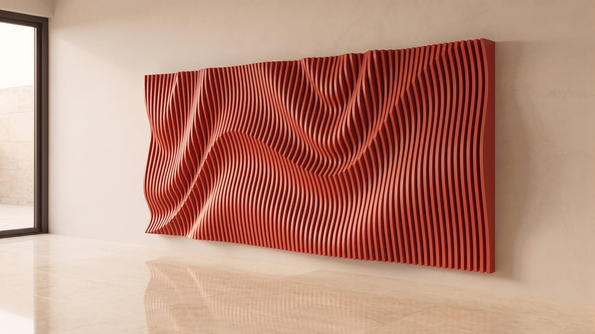 WavySlats Parametric Wall VEY in red
