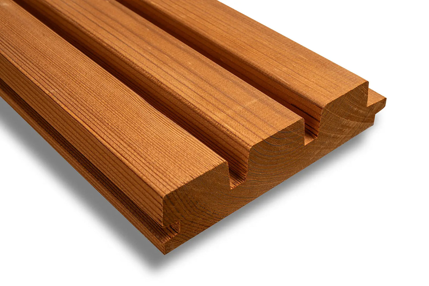 Thermo - treated Brown Wood slat Decorativce Wall Cladding