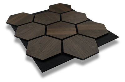 Hexa Smoked oak wooden acoustic panel