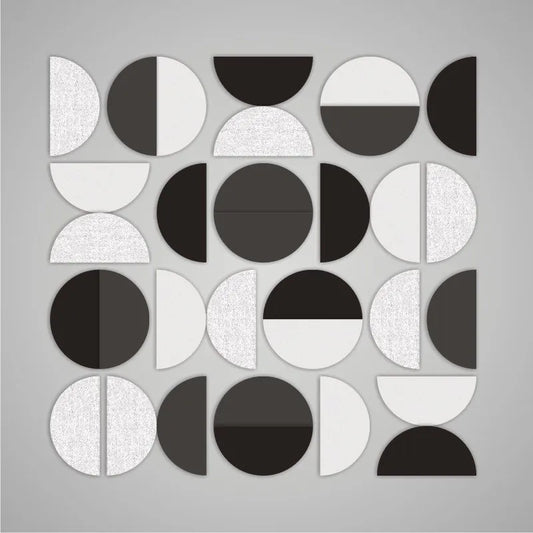 Pašlīmējošās akustiskās filca flīzes Mosaic Melnas & Baltas 9mm no In-Acoustic