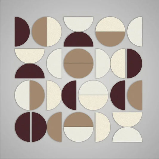 Pašlīmējošās akustiskās filca flīzes Mosaic Brown 9mm no In-Acoustic