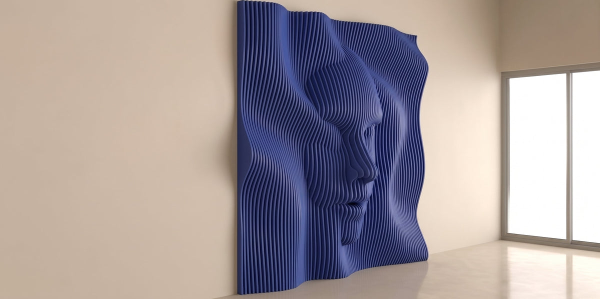 WavySlats Parametric Wall FACE in blue
