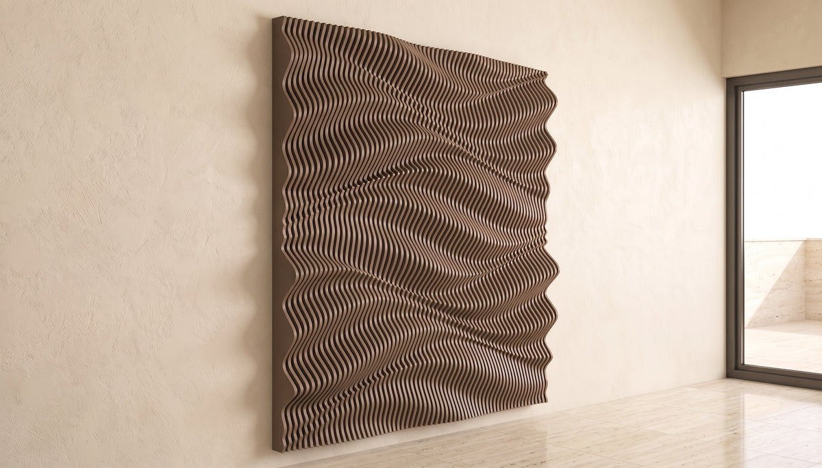 WavySlats Parametric Wall AUR in dark brown