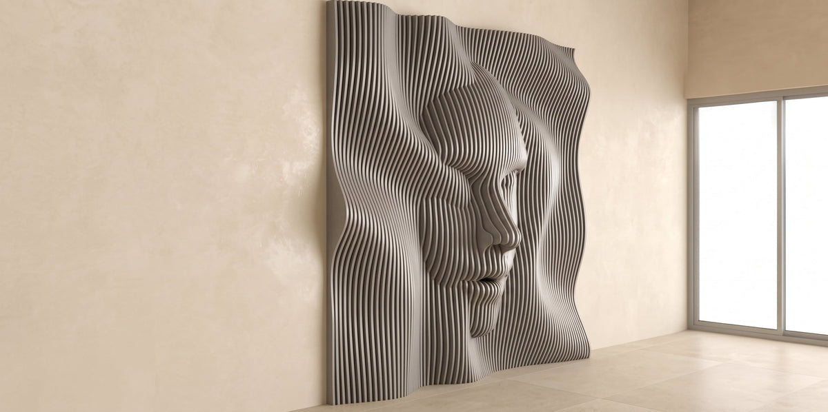 WavySlats Parametric Wall FACE in grey