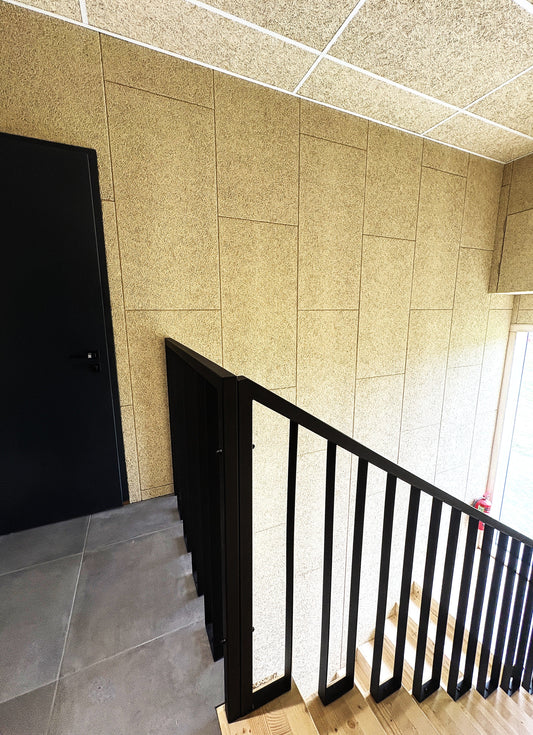 Sonablock wood wool panels on walls and ceiling, reference project