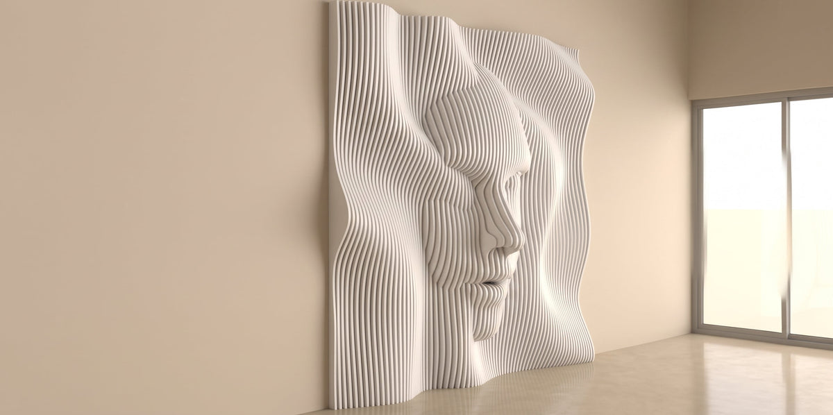 WavySlats Parametric Wall FACE in white